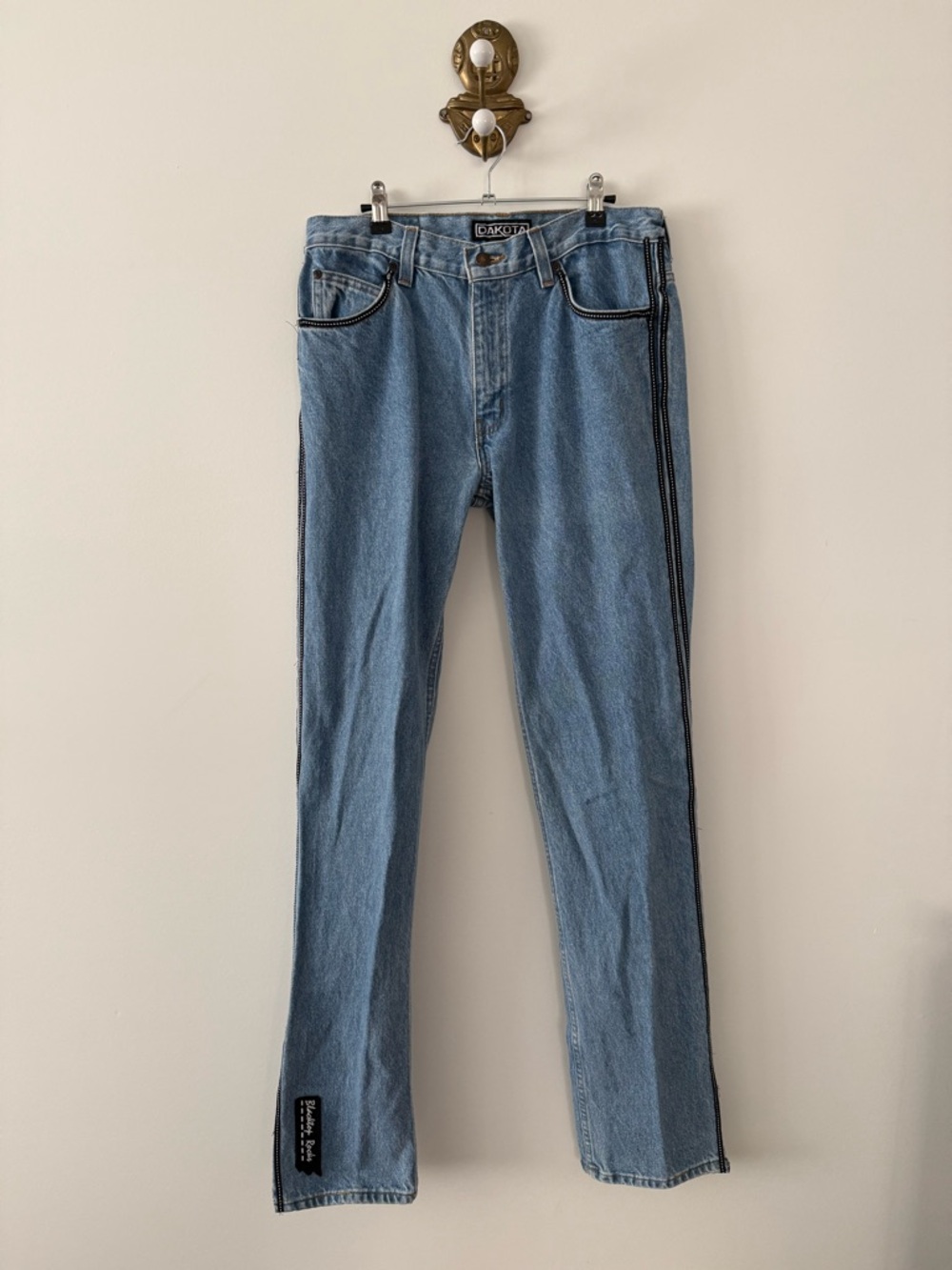 Vintage up-cycled Dakota Jeans with trim and patches